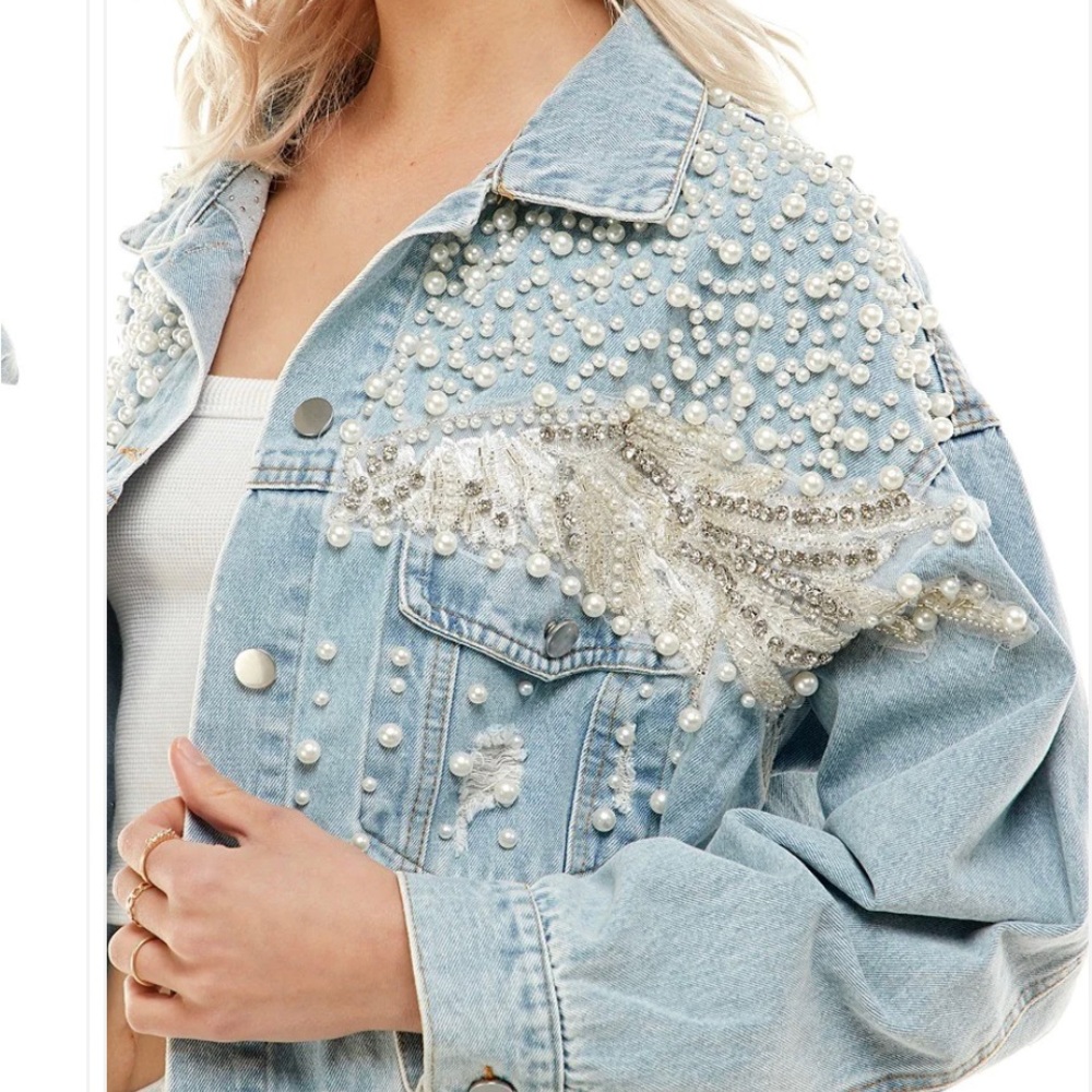 Patty Pearls Denim Jacket